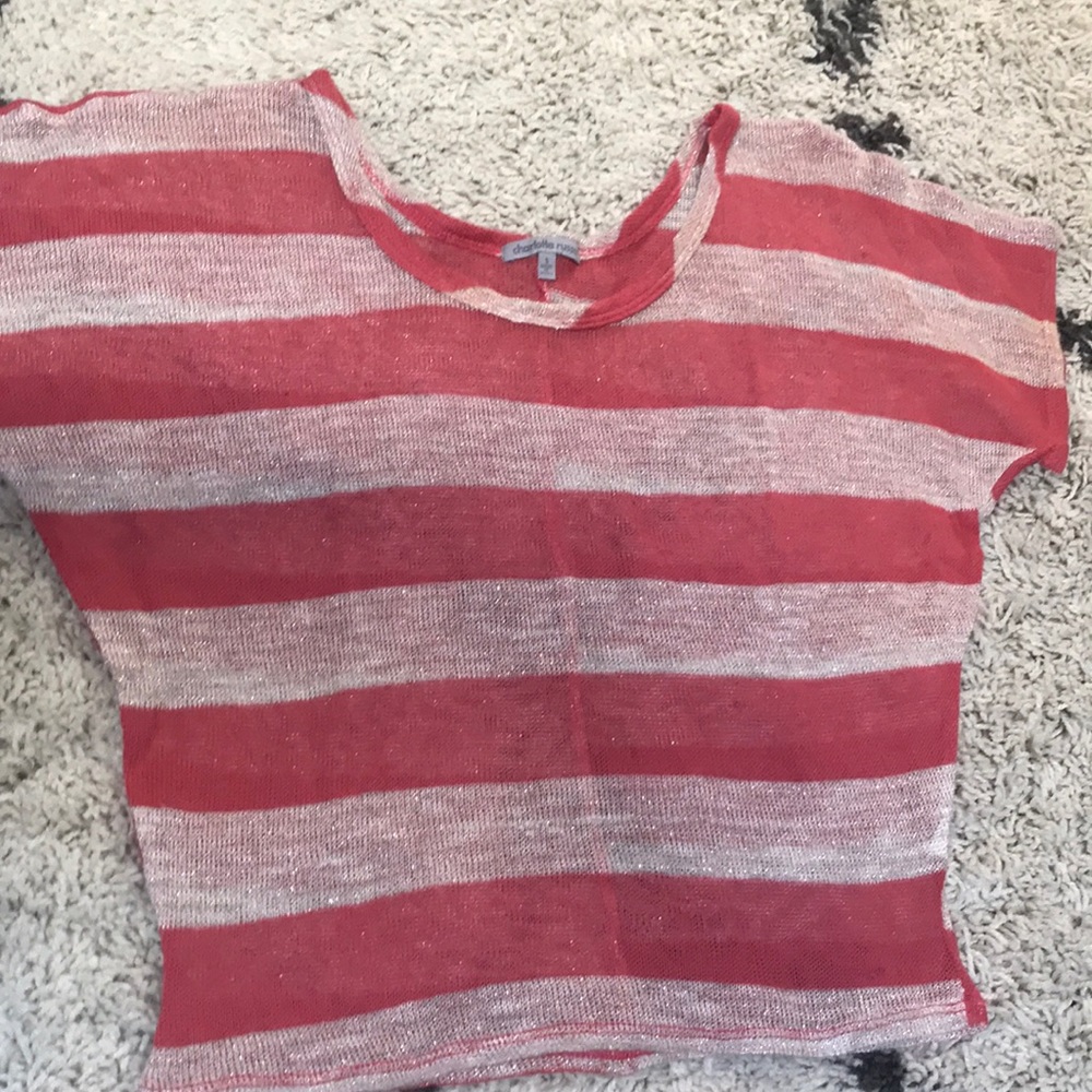Knit pink and gold Charlotte Russe top